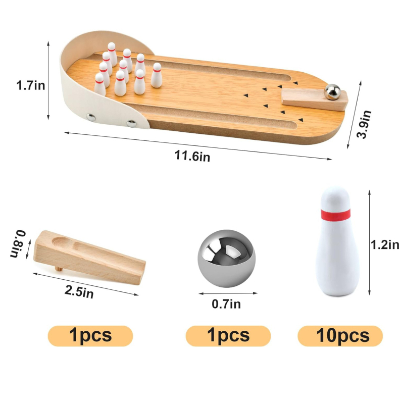 Трансгранични образователни играчки за деца в ранно образование, интерактивни мини версии за боулинг, дървени малки играчки, настолни игри от името на едро