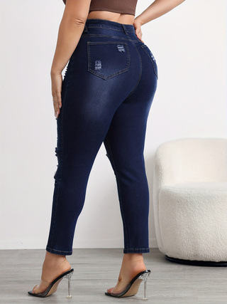 Amazon 2025 uued eristuvad pluss-suuruses naiste leopardimustriga rebitud teksad