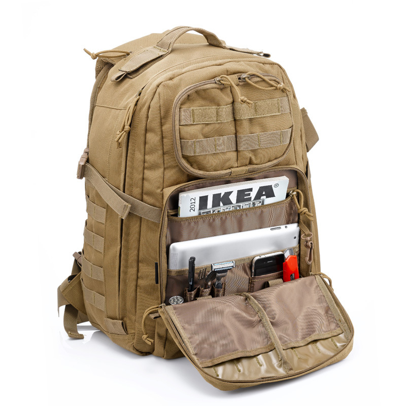 Ražotāja maskēšanās āra mugursoma vīriešu ceļojumu soma daudzfunkcionāla ūdensnecaurlaidīga militārā ventilatora taktiskā alpīnisma mugursoma