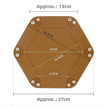 Εξαγωνικό βελούδινο ύφασμα από βελούδο, δίσκος ζαριών, πτυσσόμενο κουτί αποθήκευσης, βελούδινο κουτί αποθήκευσης γραφείου Pu