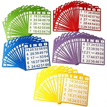 Proizvođačeve petobojne bingo karte na zalihi, 100 karata, interaktivna igra, pribor za zabavne društvene igre
