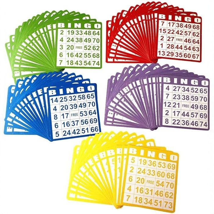 Proizvođačeve petobojne bingo karte na zalihi, 100 karata, interaktivna igra, pribor za zabavne društvene igre