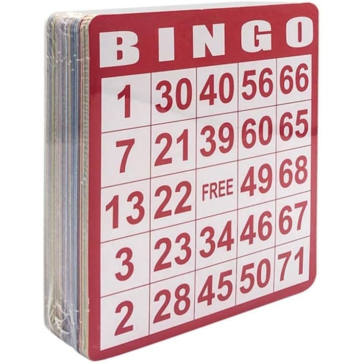 Ražotāja noliktavā esošās piecu krāsu bingo kārtis, 100 kārtis, interaktīva spēle, izklaides galda spēļu piederumi