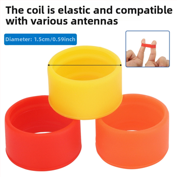 Raadiosaatja antenni logoga rõngas, universaalne raadiosaatja kummist rõngas, dekoratiivne antenni kaitsekate, toote lisatarvikud