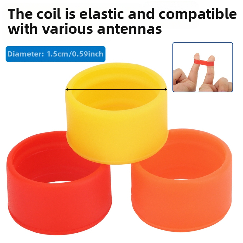 Пръстен с лого на антена за уоки-токи, универсален гумен пръстен за уоки-токи, декоративен защитен капак за антена, аксесоари за продукта