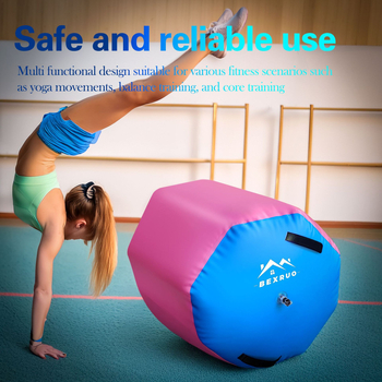 Надуваема гимнастическа постелка за задно салто, въздушна писта, въздушна бъчва, въздушен барабан, подвижна постелка, тип кофа, тренажор за задно салто, йога