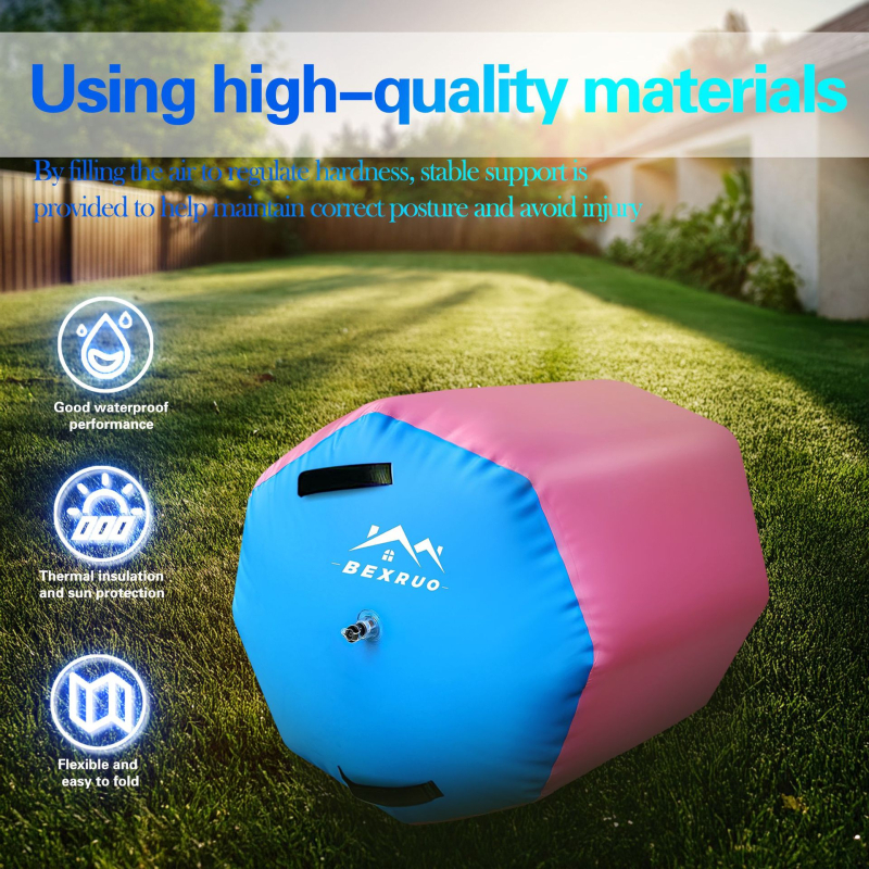 Надуваема гимнастическа постелка за задно салто, въздушна писта, въздушна бъчва, въздушен барабан, подвижна постелка, тип кофа, тренажор за задно салто, йога
