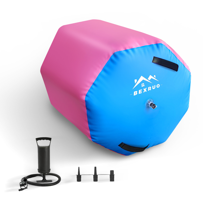 Надуваема гимнастическа постелка за задно салто, въздушна писта, въздушна бъчва, въздушен барабан, подвижна постелка, тип кофа, тренажор за задно салто, йога