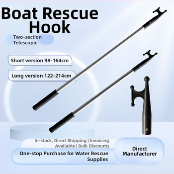 Кука за спасителна лодка, кука за лодка от алуминиева сплав, телескопична риболовна кука, удебелена кука за пени, гумена кука за теглене на лодка, щурмова лодка, брегова кука