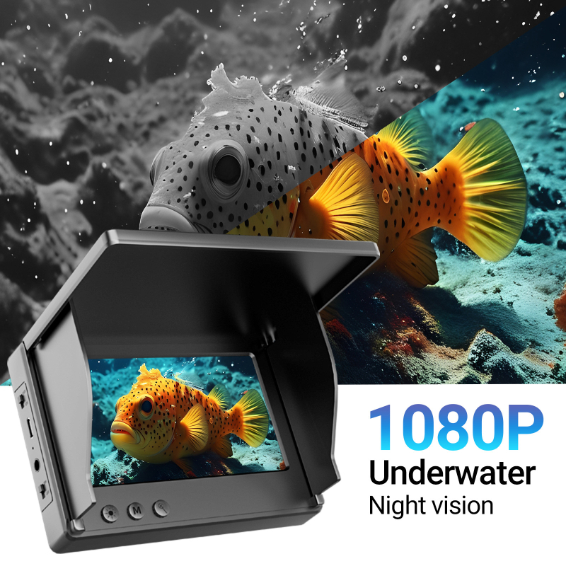 Naujas tarpvalstybinis produktas, 4,3 colio vandeniui atsparus žvejybos įrenginys naktinei žvejybai, žuvų paieškai, žuvų stebėjimo vaizdinis prietaisas, plataus kampo endoskopas HD