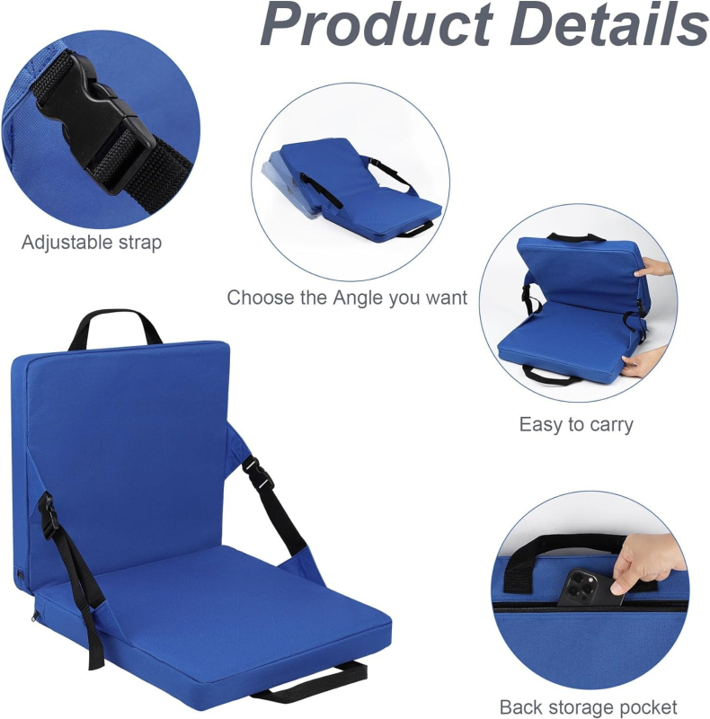 Välistingimustes kaasaskantav kokkupandav padi multifunktsionaalne staadioniiste kaasaskantav tool kerge padjaga seljatugi integreeritud