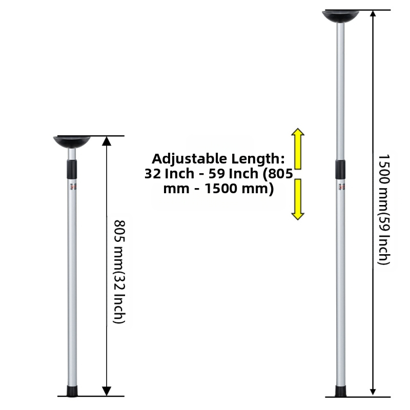 Външен телескопичен стълб, опора за покривало на понтонни лодки, опора за брезент, опора за покривало за моторница, регулируема алуминиева подпора за навес
