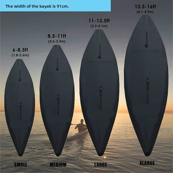 Oksfordas auduma, sudraba pārklājuma kajaka ūdensnecaurlaidīgs un putekļus necaurlaidīgs pārvalks iekštelpu un āra kajaka pārvalkam pāri robežām