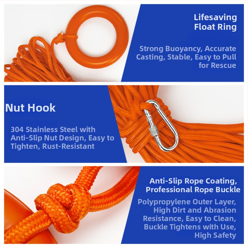 Плаващото спасително въже може да направи предпазно заключване Предпазно въже Морско спасително въже