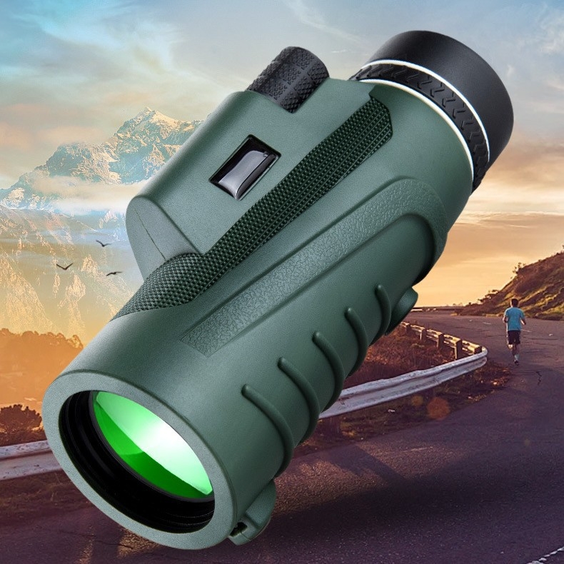 Katonai zöld 12x 50 monokulár határokon átnyúló nagyfelbontású, akár mobiltelefon kültéri hordozható szemüveg gyártók nagykereskedelem