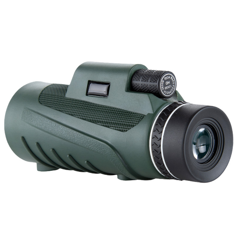 Katonai zöld 12x 50 monokulár határokon átnyúló nagyfelbontású, akár mobiltelefon kültéri hordozható szemüveg gyártók nagykereskedelem