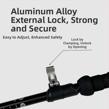 Alumiiniumisulamist 7075 matkakepid, murdmaasuusatamise matkakepid, välise lukustusega reisimiseks mõeldud viieosalised kokkupandavad matkakepid, matkakepid