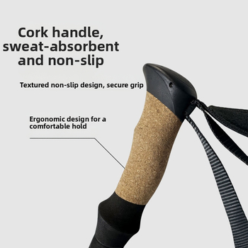 Alumiiniumisulamist 7075 matkakepid, murdmaasuusatamise matkakepid, välise lukustusega reisimiseks mõeldud viieosalised kokkupandavad matkakepid, matkakepid