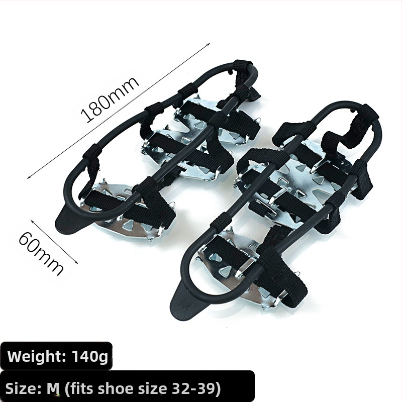 Vonkajší 24-zubový mangánový oceľový ľadový pazúr s dvadsiatimi štyrmi zubami, protišmykový snehový návlek na topánky, zimné horolezecké topánky, klinec na retiazku na topánky, skladom, dávka