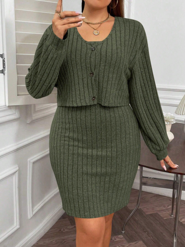 Sõltumatu jaama piiriülene pluss-suuruses naisterõivad lihtne pendeldaja kleit sügiseks ja talveks uus Yujie pendeldaja kaheosaline seelik