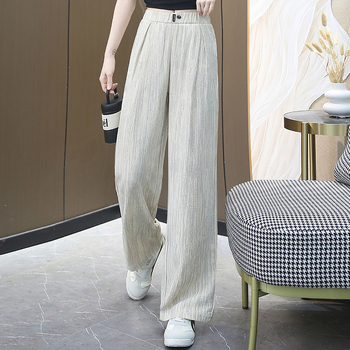 2025 Нови пристигащи прави панталони, модни тесни, за майки на средна възраст, дълги панталони с широки крачоли, тънки, свободни, ежедневни панталони за жени