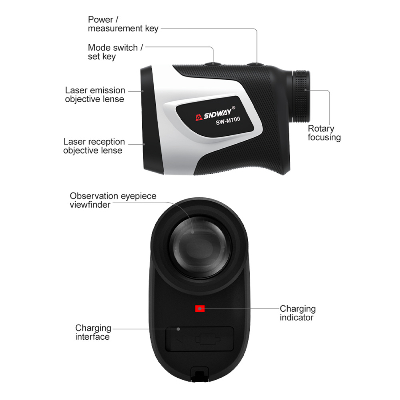 SNDWAY Sedway golfa tālmērs 500 m 700 m 1000 m Augstas precizitātes lāzera tālmērs lietošanai ārpus telpām
