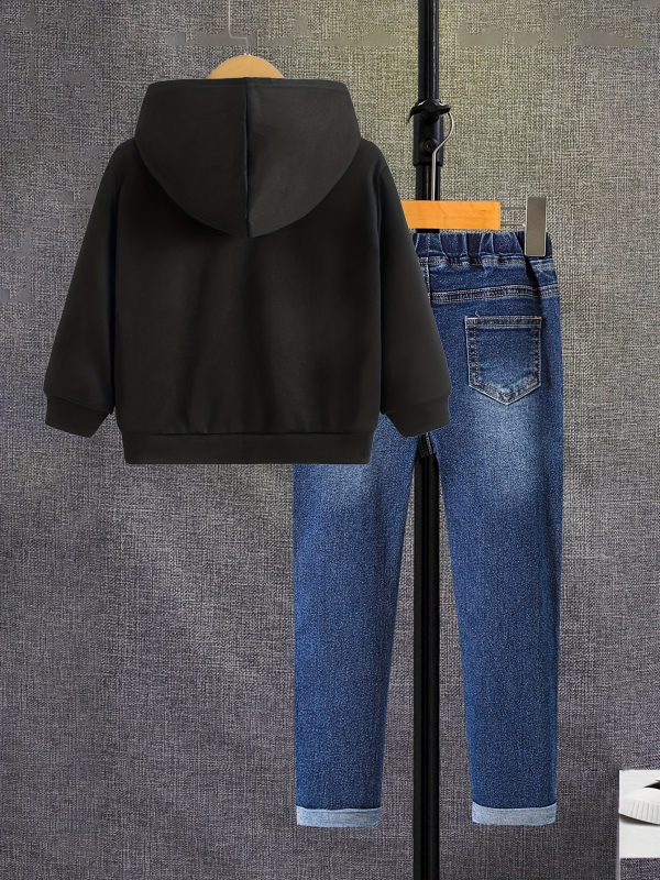 nt2033 prekogranična vanjska trgovina dječak pulover s kapuljačom traper hlače odijelo