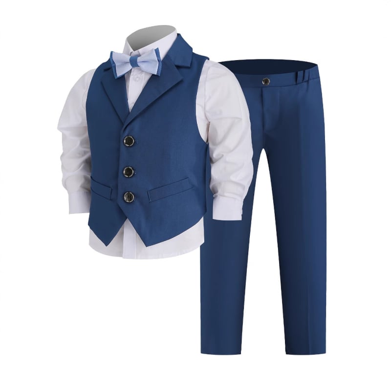 Costum formal pentru băieți, stil britanic, elegant, cu flori pentru băieți, costum pentru copii, gazdă de ziua de naștere, costum pentru copii, prima zi de naștere