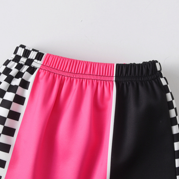 Ευρωπαϊκό και αμερικανικό στυλ νέων κοριτσιών σπορ μοτοσικλέτα στυλ γράμμα που ταιριάζει με το χρώμα μακρυμάνικο παλτό γιλέκο φούστα κοστούμι