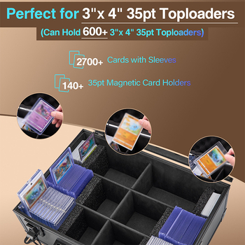 Nauja žvaigždžių kortelių kolekcijos dėžutė su rakto spyna, nešiojama 35 taškų magiškų kortelių laikymo dėžutė, aliuminio dėžutė, tokio pat stiliaus kaip „Amazon“