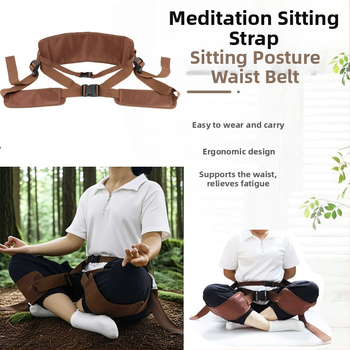 Ιμάντας διαλογισμού γιόγκα, διπλός ιμάντας ποδιών διαλογισμού ζεν, βοηθητικός ιμάντας έντασης, διορθωτής στάσης καθίσματος, ζώνη μέσης