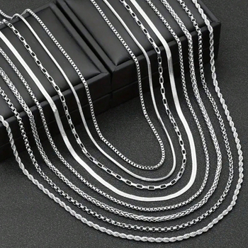 Κολιέ από τιτάνιο και ατσάλι Source Factory DIY, σε σχήμα Ο για γυναίκες, επιχρυσωμένη με πραγματικό χρυσό 18 καρατίων, αλυσίδα από κόκαλο φιδιού, κουβανέζικη απλή αλυσίδα για άνδρες