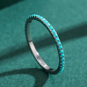 wiSh Δημοφιλές σε πωλήσεις Γυναικείο Δαχτυλίδι από Ασήμι S925 VerSatile ExquiSite, Δημοφιλές Λεπτό Δαχτυλίδι, Τυρκουάζ, Stacking Design