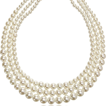 Amazoni enimmüüdud temperamentne naiste kerge luksuslik kolmekihiline pärlmutterkaelakee kunstpärlitega kihiline kaelakee hulgimüük