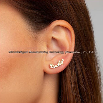 Európai és amerikai népszerű fülbevalók 925-ös ezüstből, női barkácsoláshoz készült angol betűs fülbevalók, fejlett érzéki, niche jellegzetes fülbevalók, amelyek nem fakulnak ki.