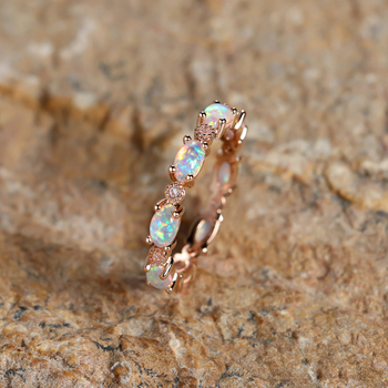 Διασυνοριακή επιθυμία AliExpress εξωτερικού εμπορίου μικρο διαμαντένιο οβάλ δαχτυλίδι οπάλιο δημιουργική μόδα μετακινούμενος απλή ιδιοσυγκρασία