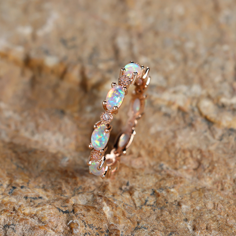 Piiriülene soov AliExpressis väliskaubandus mikroteemant ovaalne opaalsõrmus loominguline mood pendeldaja lihtne temperament