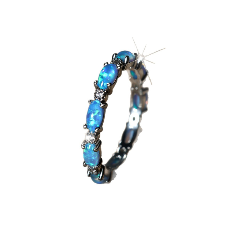 Piiriülene soov AliExpressis väliskaubandus mikroteemant ovaalne opaalsõrmus loominguline mood pendeldaja lihtne temperament