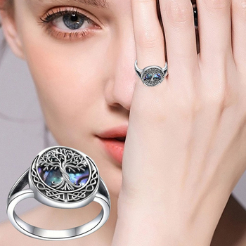 Δαχτυλίδια για άνδρες και γυναίκες από ασήμι 925, δαχτυλίδια με το δέντρο της ζωής, κοσμήματα μόδας, κομψό δαχτυλίδι niche, στρογγυλό