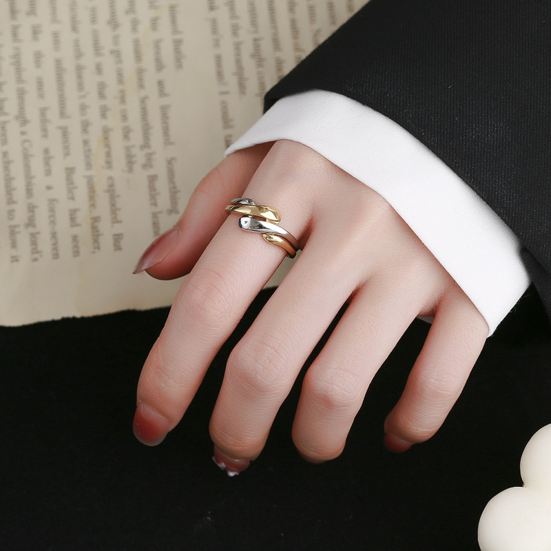 Omeisu sõrmus ebakorrapärane veelaineline keerduv kombinatsioon avanev sõrmus geomeetriline punk Ring Factory hulgimüük