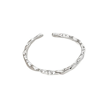 Δαχτυλίδι Ganjia S925 από ασήμι 925, γυναικείο σχέδιο, δαχτυλίδι με υφή χαρτιού και άνοιγμα niche, με κρύο άνεμο, λεπτό κύκλωμα, σε στοίβα