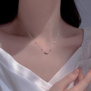 Κολιέ με μικρή μέση από ασήμι 925, ουράνιο τόξο, ελαφρύ, πολυτελές, μοντέρνο, κομψό, μενταγιόν, κύκλος, αλυσίδα, κλείδα, χονδρική παράδοση