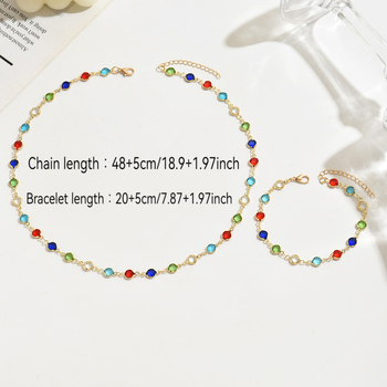 Explozii în stil european și american, brățară de culoare, colier, bijuterii de cristal cu personalitate, costum, caracteristici simple, bijuterii en-gros