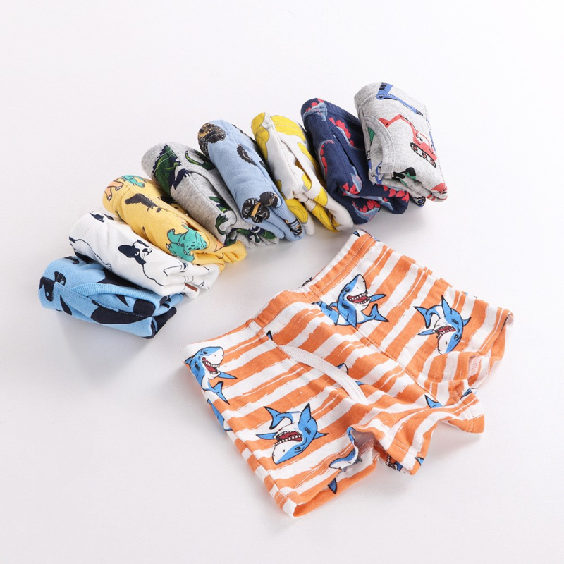 Atsitiktinės spalvos „Amazon“ berniukų apatiniai iš grynos medvilnės, europietiško ir amerikietiško stiliaus siūlų, mažo ir vidutinio dydžio vaikiški bokseriai su dinozaurų raštu kūdikiams.