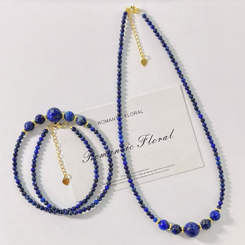 Kvaliteetne naturaalse lapis lazureiidi disainiga rangluukujulise ketiga kaelakee