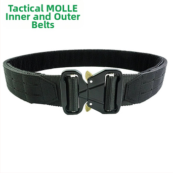 Multifunktsionaalne taktikaline vöö, õues kasutatav Molle vöö treeninguks ja tööks, kahekihiline vöö, sulamist kiirkinnitusega pandlaga vöö