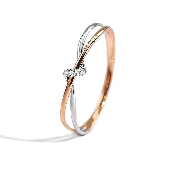 Piiriülene kuummüük S925 hõbedast kaksiksõlmega paarissõrmus Euroopa ja Ameerika Amazoni eksporditud käsitsi ehted kingituseks