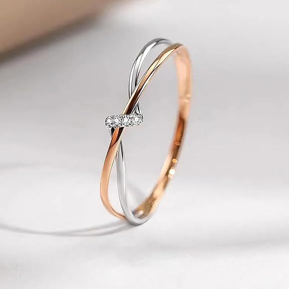 Piiriülene kuummüük S925 hõbedast kaksiksõlmega paarissõrmus Euroopa ja Ameerika Amazoni eksporditud käsitsi ehted kingituseks