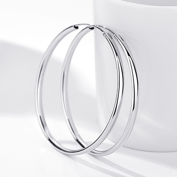 Σκουλαρίκια δαχτυλιδιών από ασήμι 999, μεγάλα σκουλαρίκια με δαχτυλίδι ατμόσφαιρας, γυναικείο δαχτυλίδι, ασημένια σκουλαρίκια μόδας χονδρικής