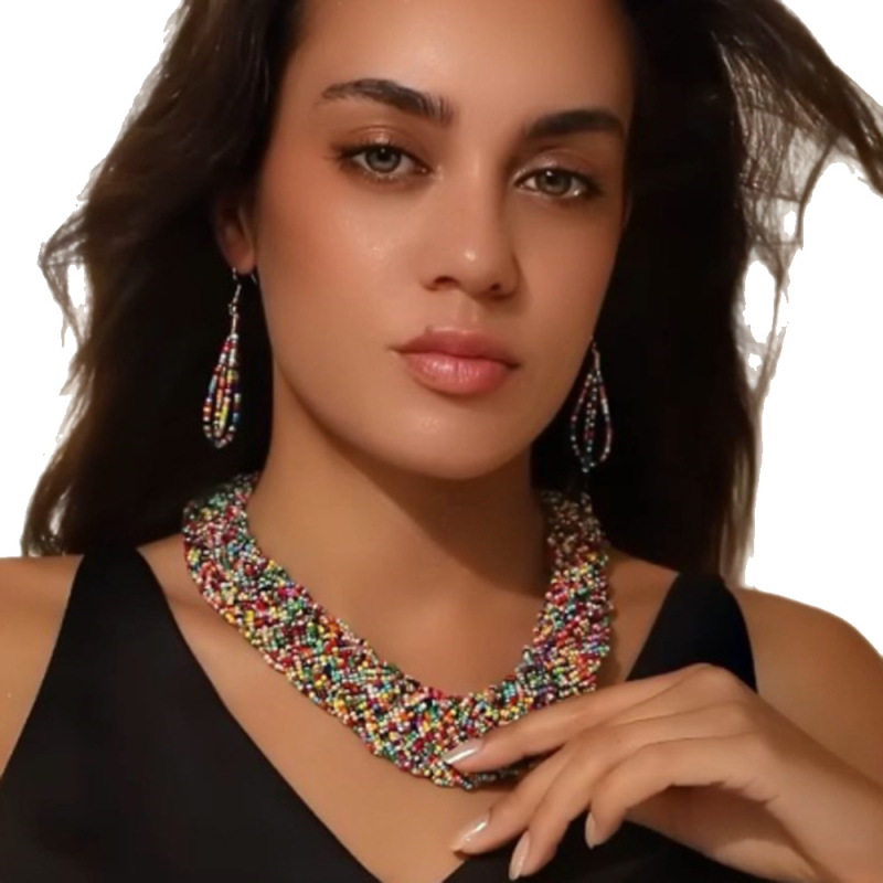 Keskkonnasõbralikud uued ja populaarsed Euroopa ja Ameerika riisihelmestega tutiga kõrvarõngad, boheemlaslikud, stiilsed, loomingulised, eksporditud Euroopa ja Ameerika käsitöökaelakeed